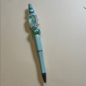 Aqua Jeweled Decorative Ballpoint Pen